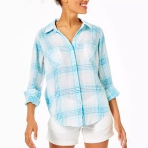 NWT Lilly Pulitzer Linen Button Down Shirt